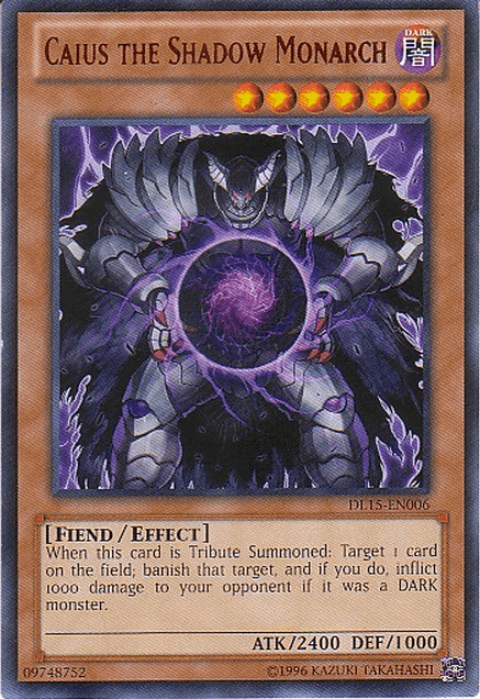 Dark, Duelist League Promo, Effect Monster, Fiend, Rare, Unlimited Caius the Shadow Monarch (Red) [DL15-EN006] Rare - Trading Card World