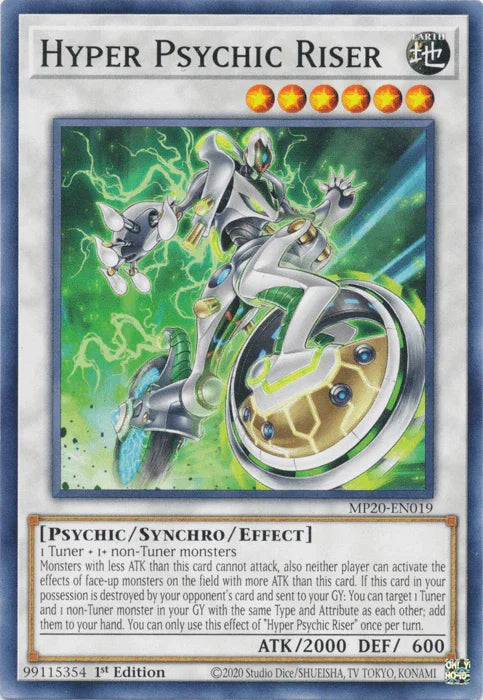 1st Edition, 2020 Tin of Lost Memories, Common, Earth, Psychic, Synchro/Effect Monster Hyper Psychic Riser [MP20-EN019] Common - Trading Card World