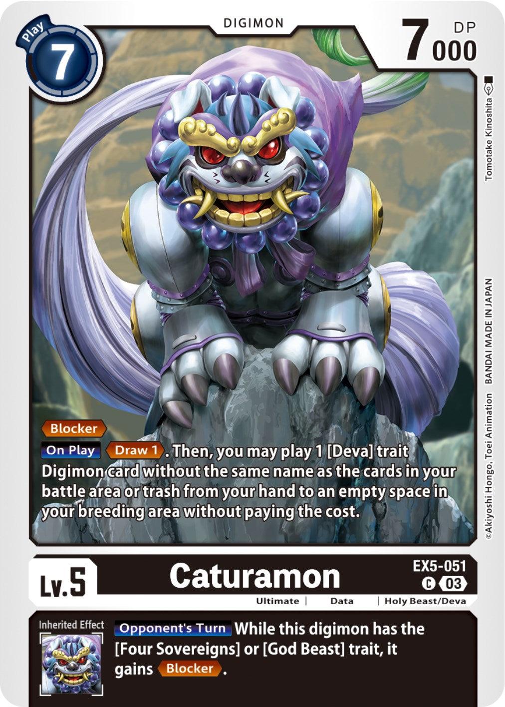 Animal Colosseum, Black, Common, Data, Digimon, EX5-051, Holy Beast/Deva, Ultimate Caturamon [EX5-051] [Animal Colosseum] - Trading Card World