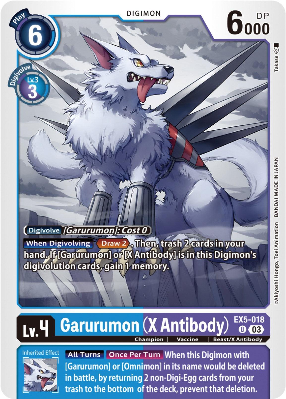 Animal Colosseum, Beast/X Antibody, Blue;Purple, Champion, Digimon, EX5-018, Uncommon, Vaccine Garurumon (X Antibody) [EX5-018] [Animal Colosseum] - Trading Card World