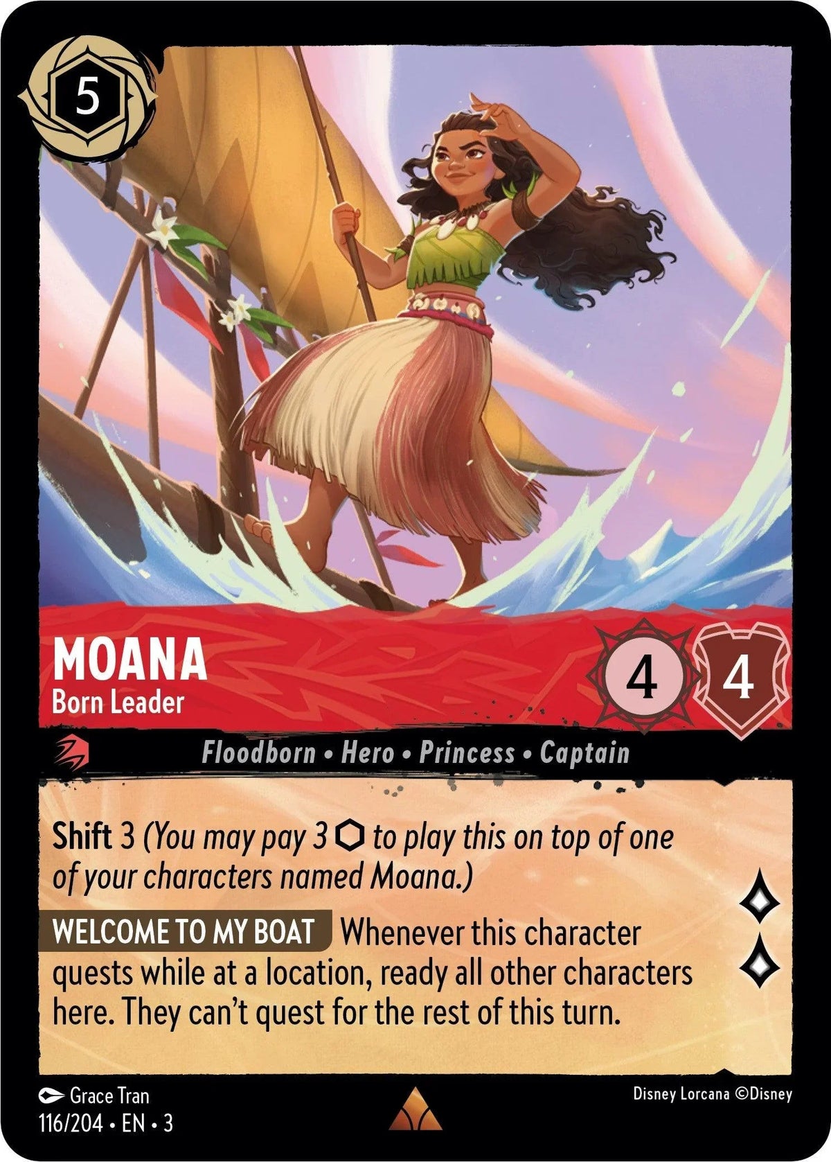  Moana - Born Leader (116/204) [Into the Inklands] - Trading Card World