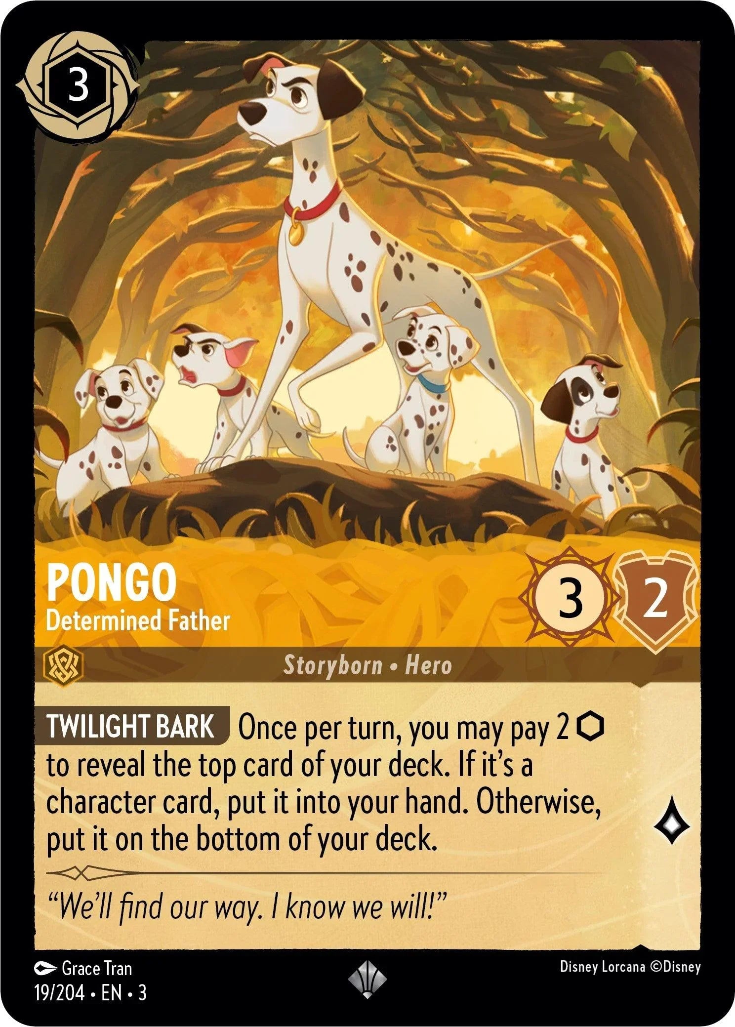  Pongo - Determined Father (19/204) [Into the Inklands] - Trading Card World