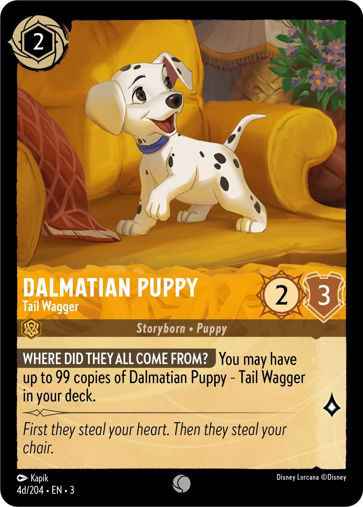  Dalmatian Puppy - Tail Wagger (4d) (4d/204) [Into the Inklands] - Trading Card World