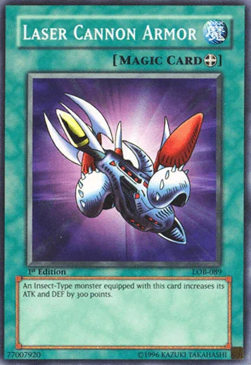 1st Edition, Common, Equip Spell, Spell, The Legend of Blue Eyes White Dragon, Unlimited Laser Cannon Armor [LOB-089] Common - Trading Card World
