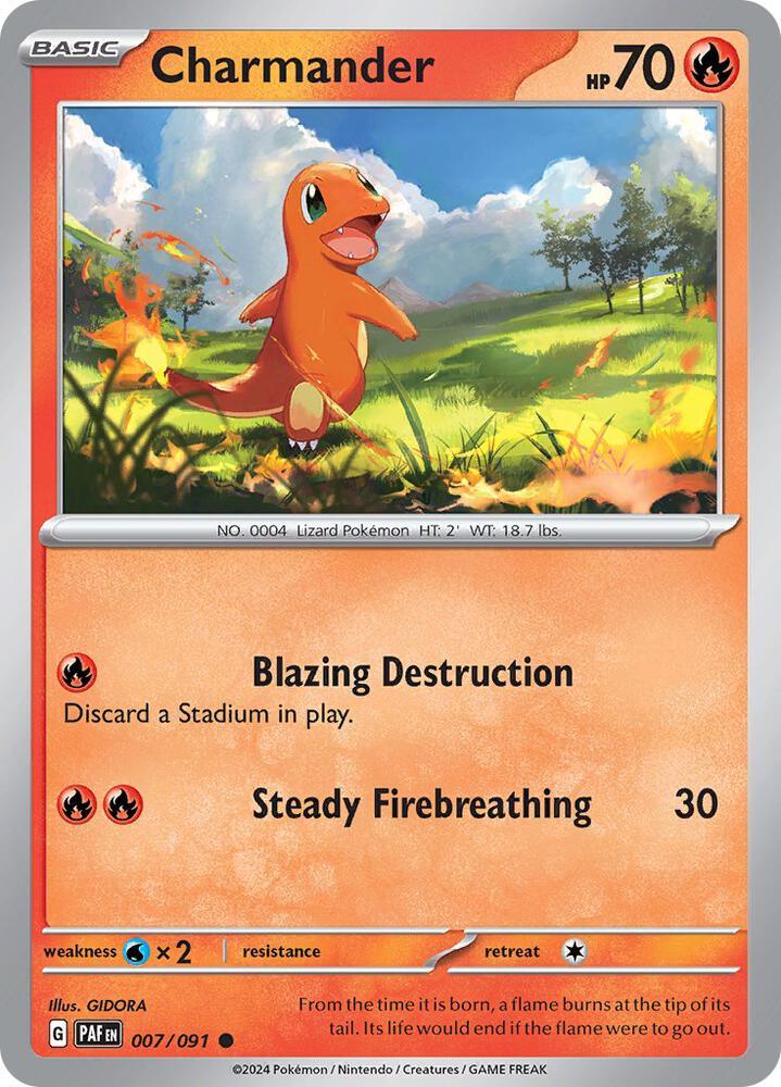 007, Common, Fire, Normal, Reverse Holofoil, Scarlet & Violet: Paldean Fates, Water [x2] Charmander (007/091) [Scarlet & Violet: Paldean Fates] - Trading Card World