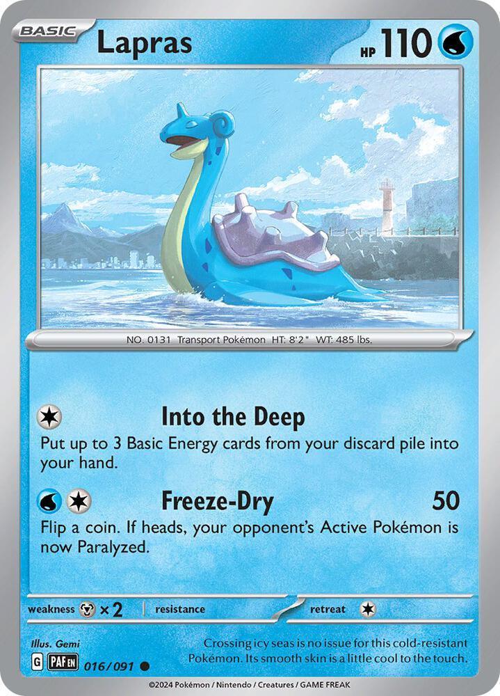 Scarlet & Violet: Paldean Fates Lapras (016/091) [Scarlet & Violet: Paldean Fates] - Trading Card World