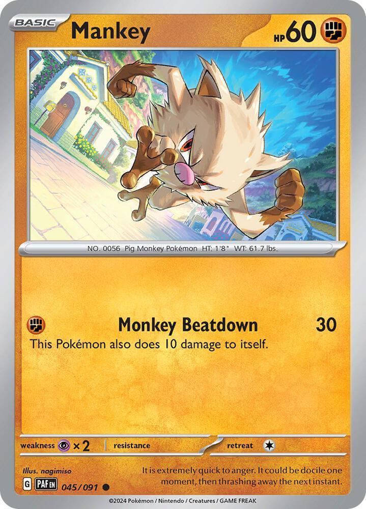 Scarlet & Violet: Paldean Fates Mankey (045/091) [Scarlet & Violet: Paldean Fates] - Trading Card World