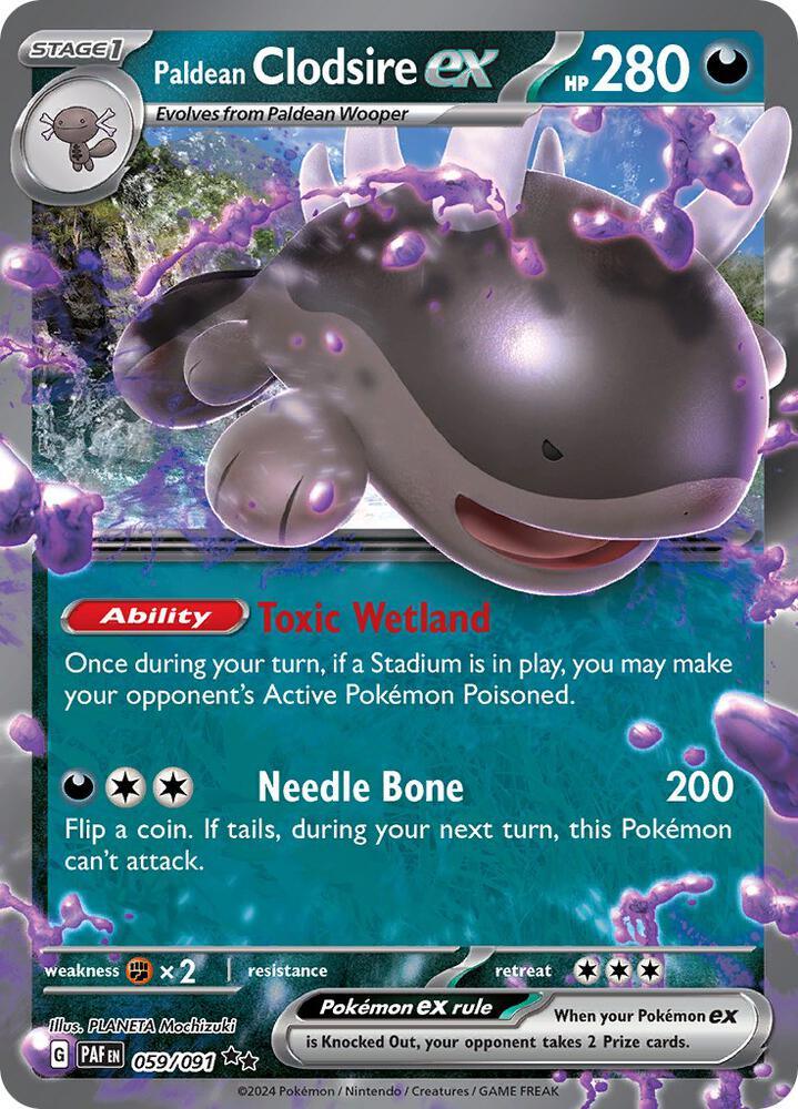 Scarlet & Violet: Paldean Fates Paldean Clodsire ex (059/091) [Scarlet & Violet: Paldean Fates] - Trading Card World