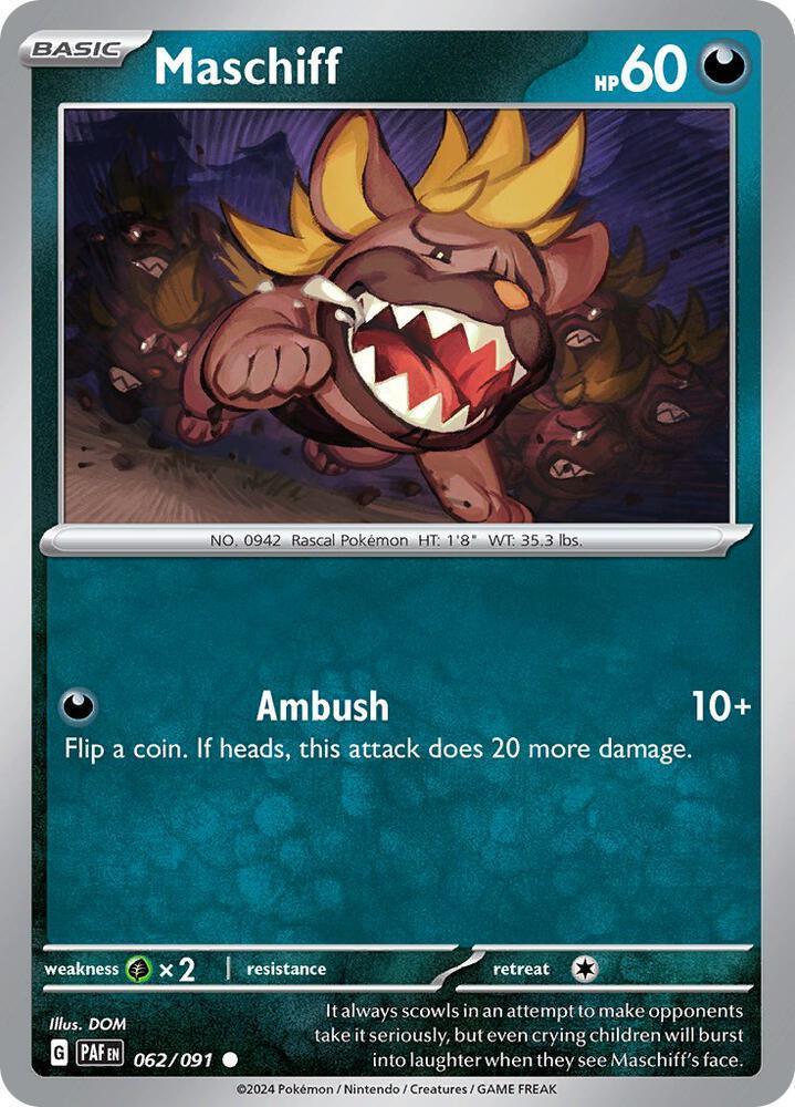 Scarlet & Violet: Paldean Fates Maschiff (062/091) [Scarlet & Violet: Paldean Fates] - Trading Card World