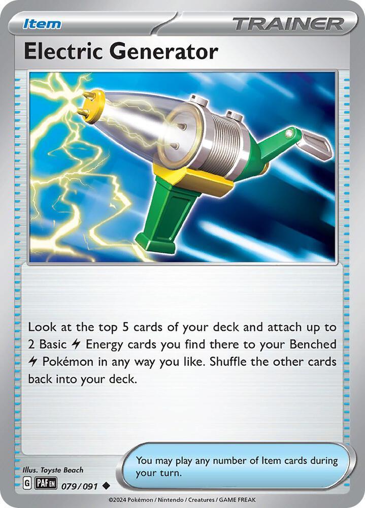 Scarlet & Violet: Paldean Fates Electric Generator (079/091) [Scarlet & Violet: Paldean Fates] - Trading Card World