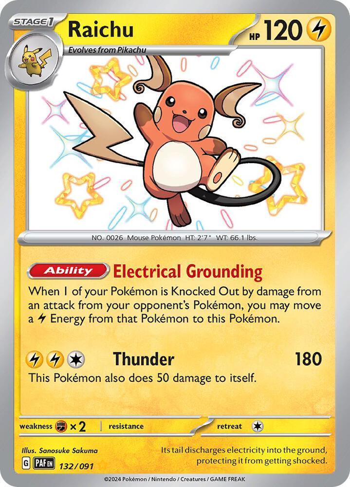 Scarlet & Violet: Paldean Fates Raichu (132/091) [Scarlet & Violet: Paldean Fates] - Trading Card World