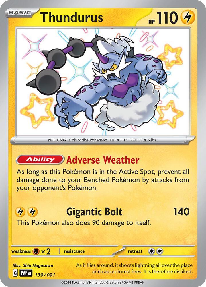 Scarlet & Violet: Paldean Fates Thundurus (139/091) [Scarlet & Violet: Paldean Fates] - Trading Card World