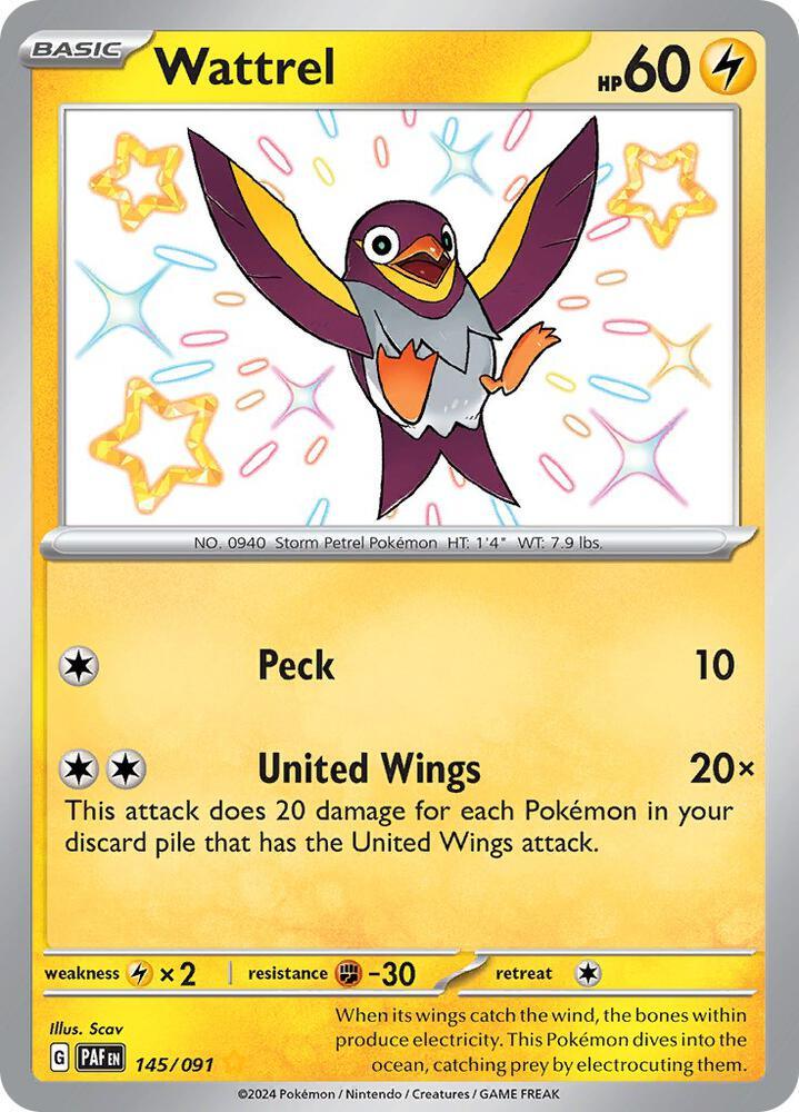 145, Scarlet & Violet: Paldean Fates Wattrel (145/091) [Scarlet & Violet: Paldean Fates] - Trading Card World