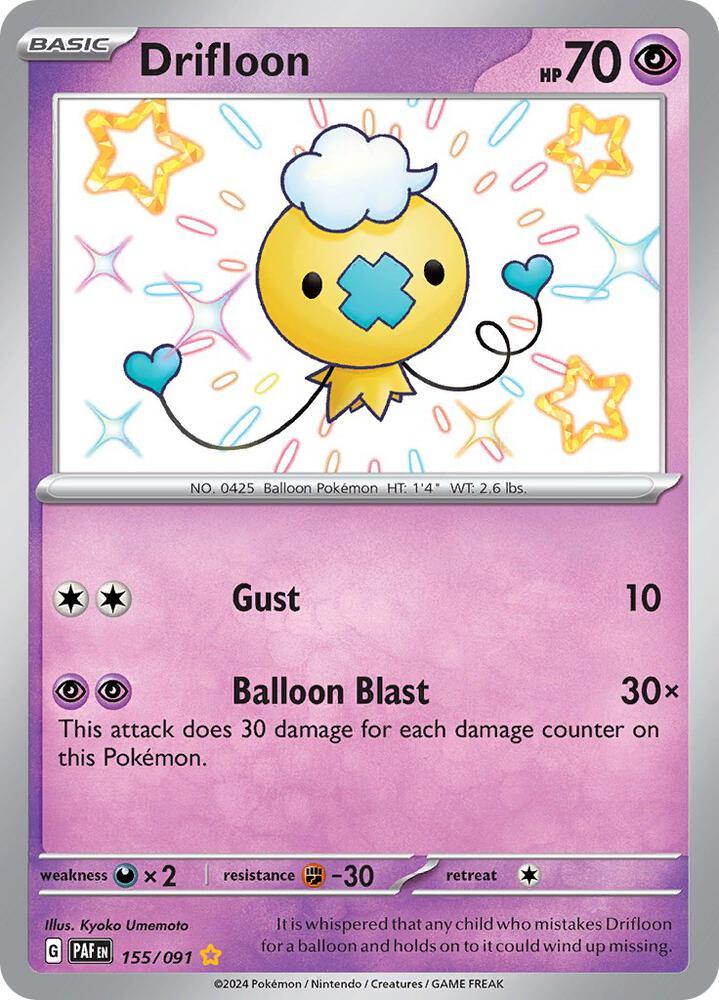 Scarlet & Violet: Paldean Fates Drifloon (155/091) [Scarlet & Violet: Paldean Fates] - Trading Card World