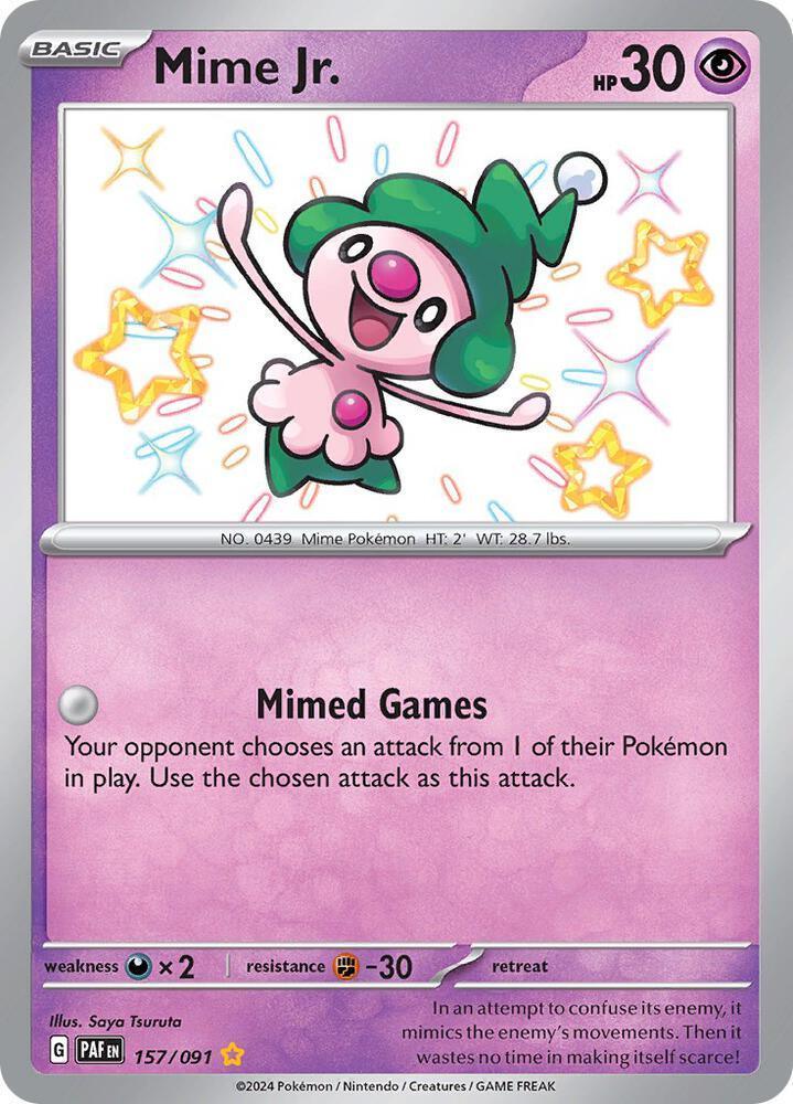 Scarlet & Violet: Paldean Fates Mime Jr. (157/091) [Scarlet & Violet: Paldean Fates] - Trading Card World
