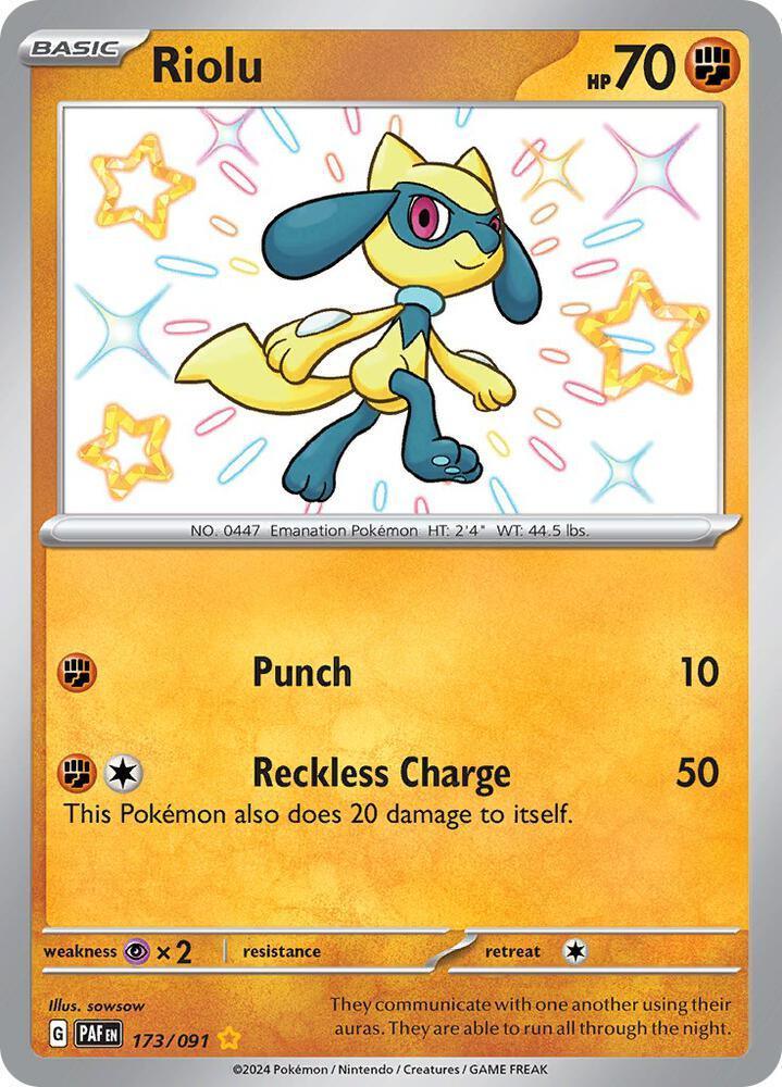 Scarlet & Violet: Paldean Fates Riolu (173/091) [Scarlet & Violet: Paldean Fates] - Trading Card World