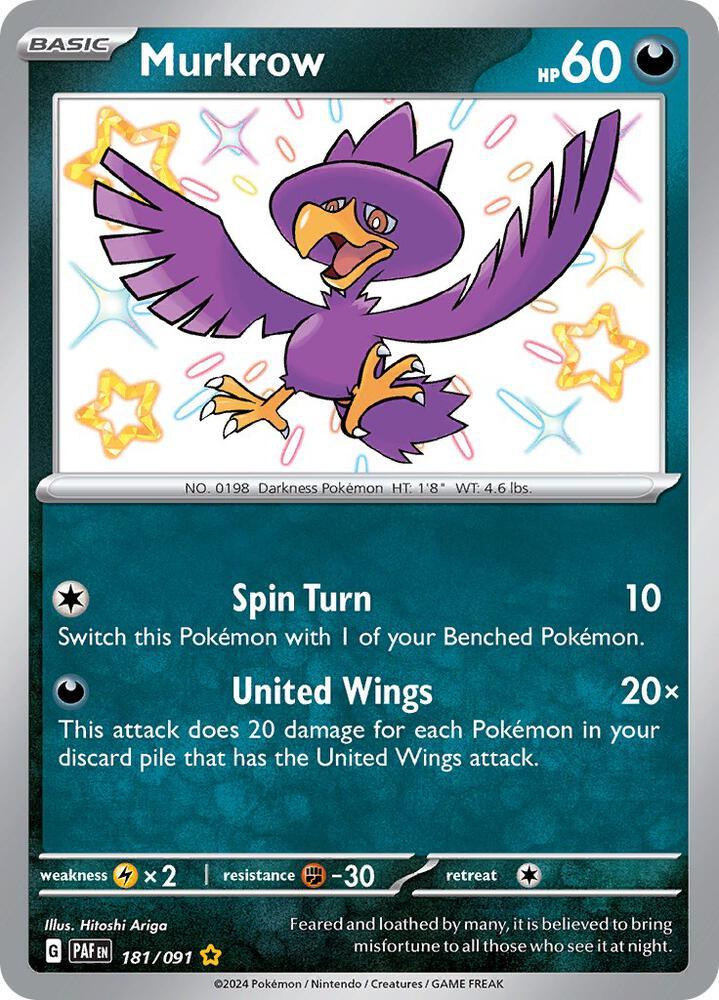Scarlet & Violet: Paldean Fates Murkrow (181/091) [Scarlet & Violet: Paldean Fates] - Trading Card World