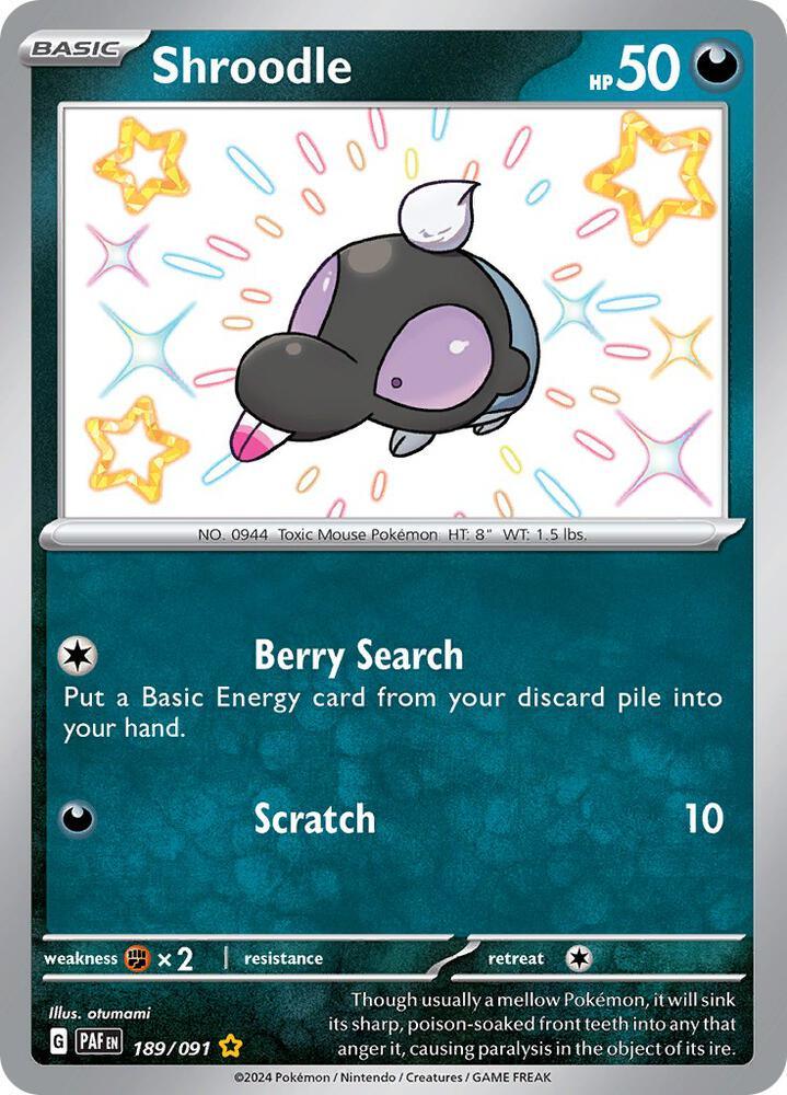 Scarlet & Violet: Paldean Fates Shroodle (189/091) [Scarlet & Violet: Paldean Fates] - Trading Card World