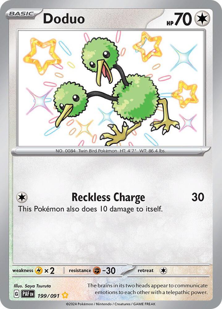 199, Scarlet & Violet: Paldean Fates Doduo (199/091) [Scarlet & Violet: Paldean Fates] - Trading Card World