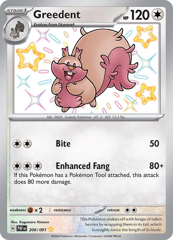 Scarlet & Violet: Paldean Fates Greedent (206/091) [Scarlet & Violet: Paldean Fates] - Trading Card World