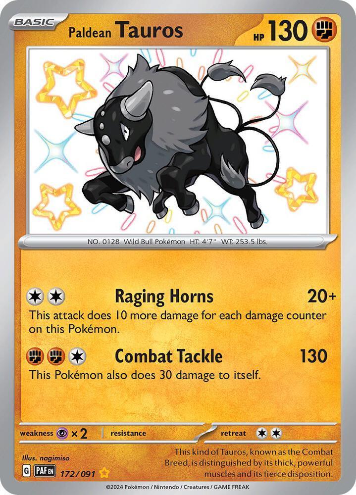 Scarlet & Violet: Paldean Fates Paldean Tauros (172/091) [Scarlet & Violet: Paldean Fates] - Trading Card World