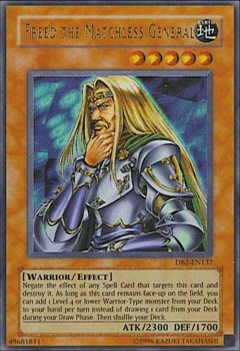 Dark Beginning 2, Earth, Effect Monster, Ultra Rare, Unlimited, Warrior Freed the Matchless General [DB2-EN137] Ultra Rare - Trading Card World