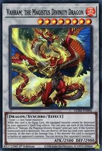 1st Edition, Dragon, Fire, Genesis Impact, Super Rare, Synchro/Effect Monster Vahram, the Magistus Divinity Dragon [GEIM-EN006] Super Rare - Trading Card World