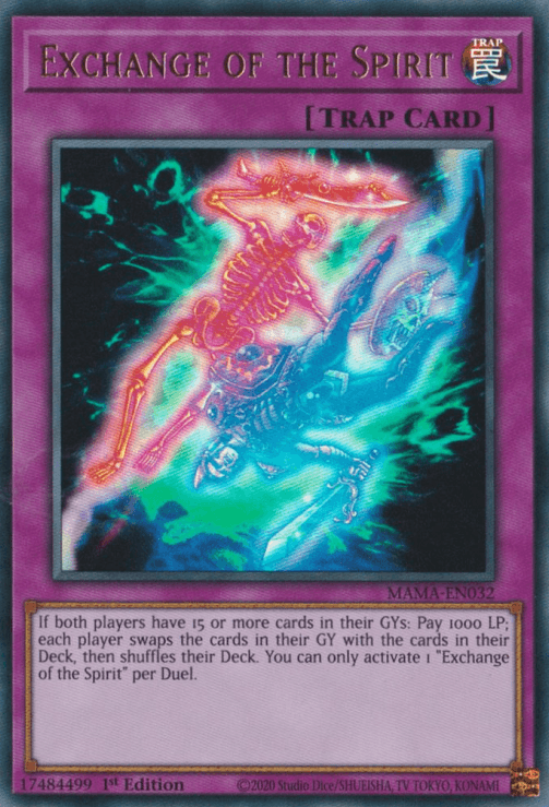 1st Edition, Magnificent Mavens, Normal Trap, Trap, Ultra Rare Exchange of the Spirit [MAMA-EN032] Ultra Rare - Trading Card World