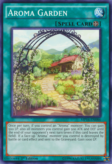 1st Edition, 2016 Mega-Tins Mega Pack, Common, Field Spell, Spell, Unlimited Aroma Garden [MP16-EN086] Common - Trading Card World
