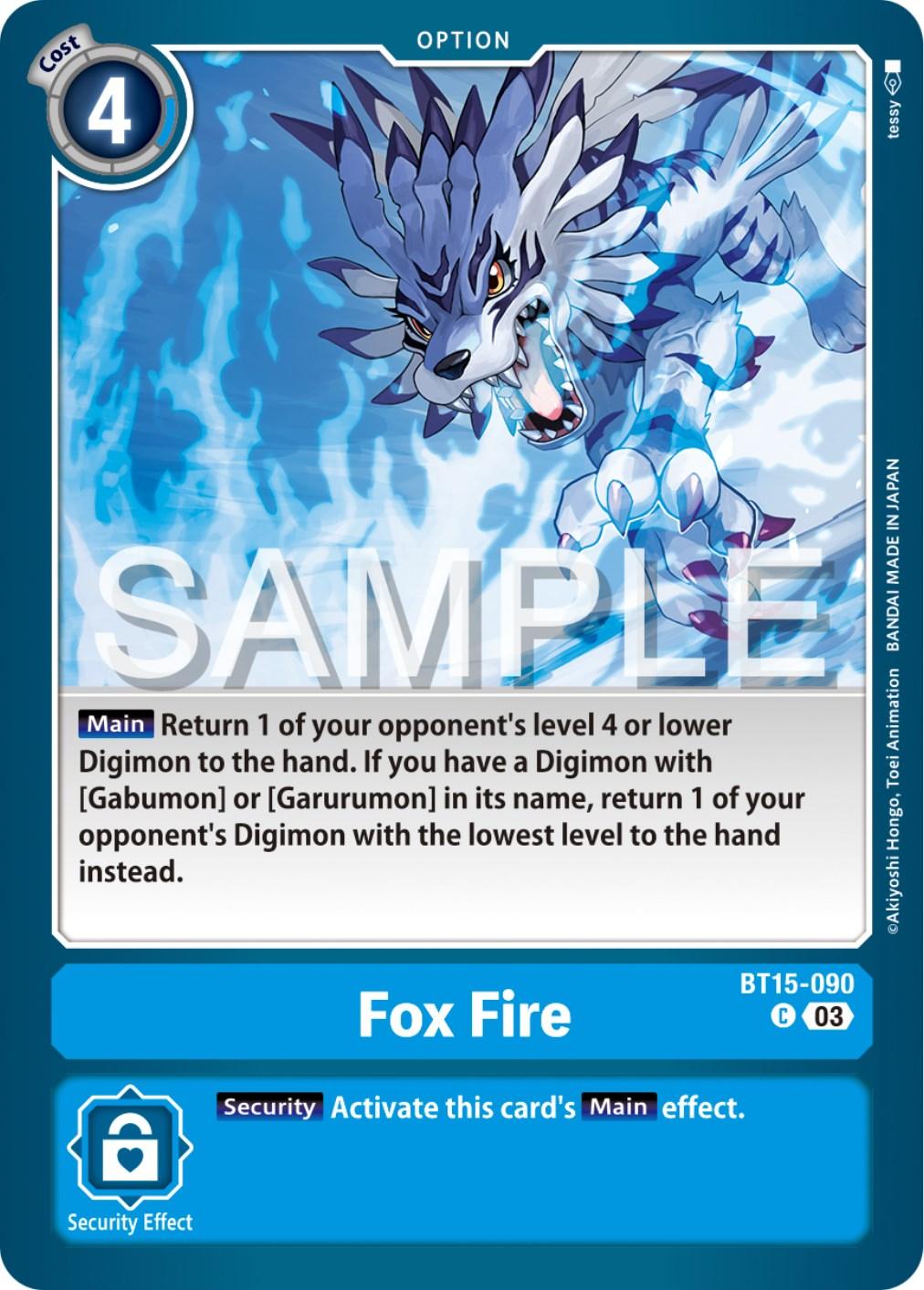 Blue, BT15-090, Common, Exceed Apocalypse, Option Fox Fire [BT15-090] [Exceed Apocalypse] - Trading Card World