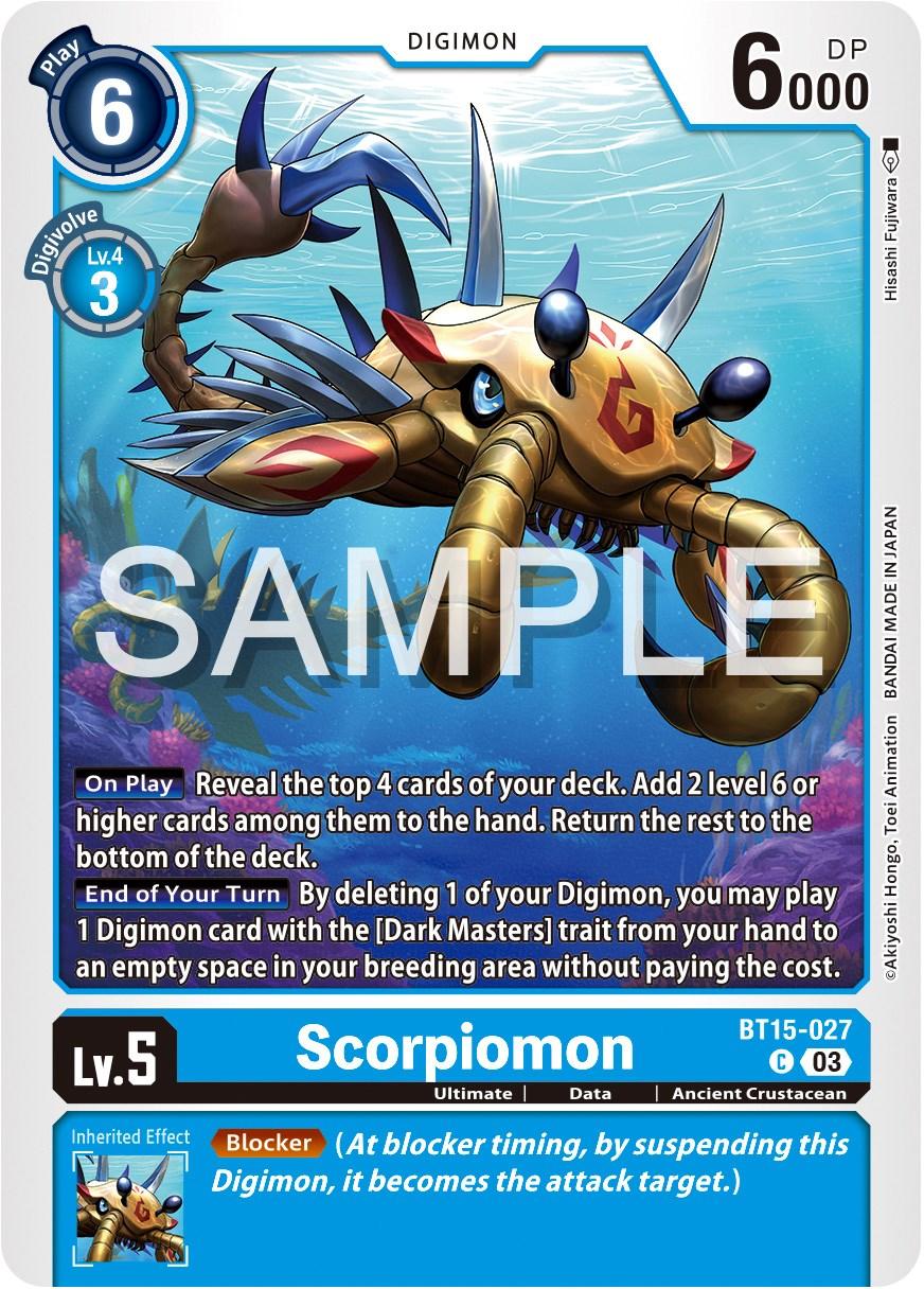 Ancient Crustacean, Blue, BT15-027, Common, Data, Digimon, Exceed Apocalypse, Ultimate Scorpiomon [BT15-027] [Exceed Apocalypse] - Trading Card World