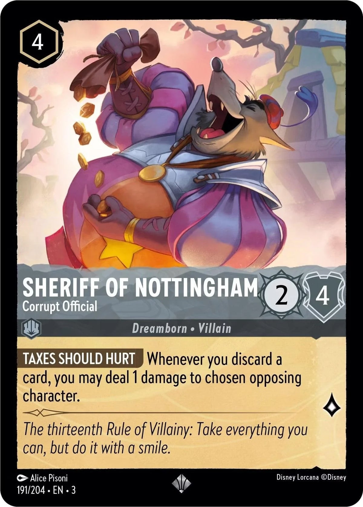  Sheriff of Nottingham - Corrupt Official (191/204) [Into the Inklands] - Trading Card World