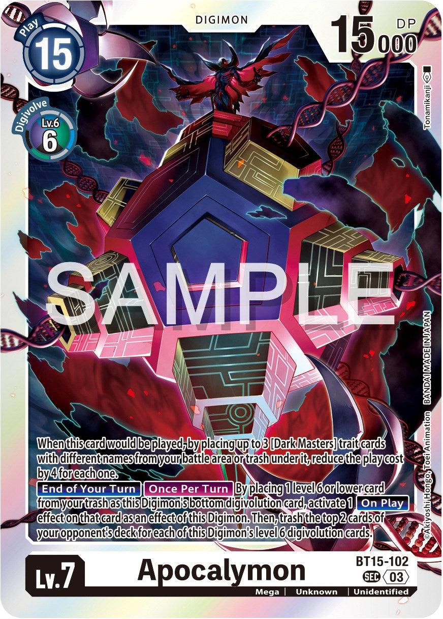 BT15-102, Digimon, Exceed Apocalypse, Mega, Secret Rare, Unidentified, Unknown, White Apocalymon [BT15-102] [Exceed Apocalypse] - Trading Card World