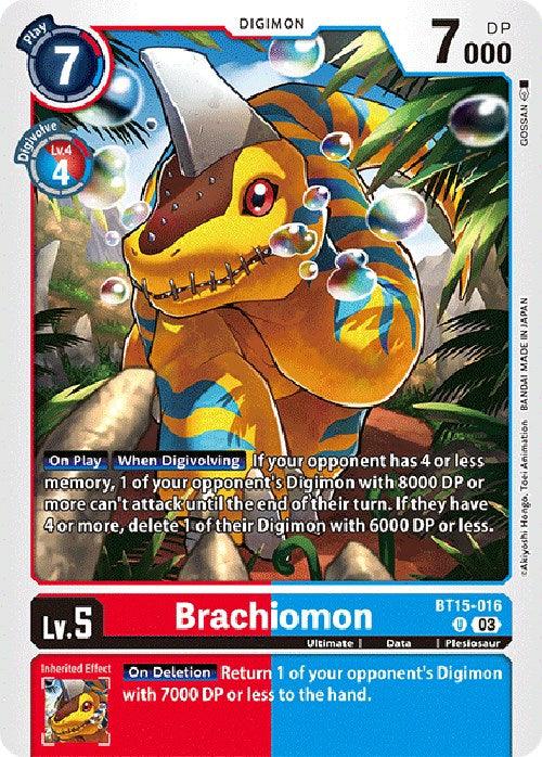 BT15-016, Data, Digimon, Exceed Apocalypse, Plesiosaur, Red;Blue, Ultimate, Uncommon Brachiomon [BT15-016] [Exceed Apocalypse] - Trading Card World