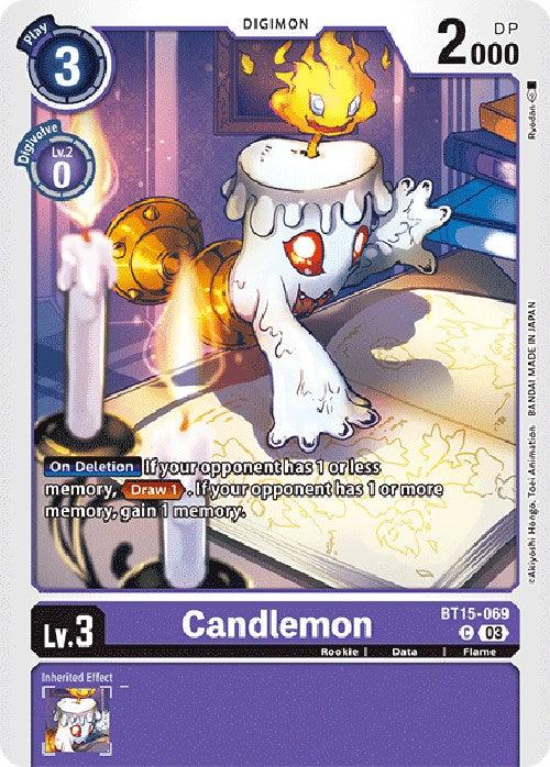 BT15-069, Common, Data, Digimon, Exceed Apocalypse, Flame, Purple, Rookie Candlemon [BT15-069] [Exceed Apocalypse] - Trading Card World
