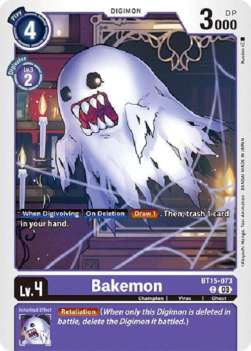 BT15-073, Champion, Common, Digimon, Exceed Apocalypse, Ghost, Purple, Virus Bakemon [BT15-073] [Exceed Apocalypse] - Trading Card World