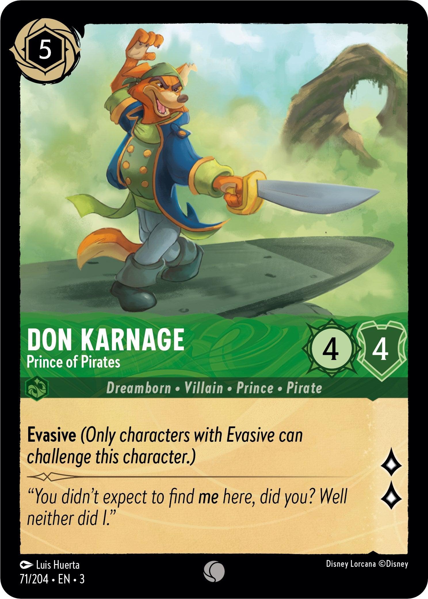  Don Karnage - Prince of Pirates (71/204) [Into the Inklands] - Trading Card World