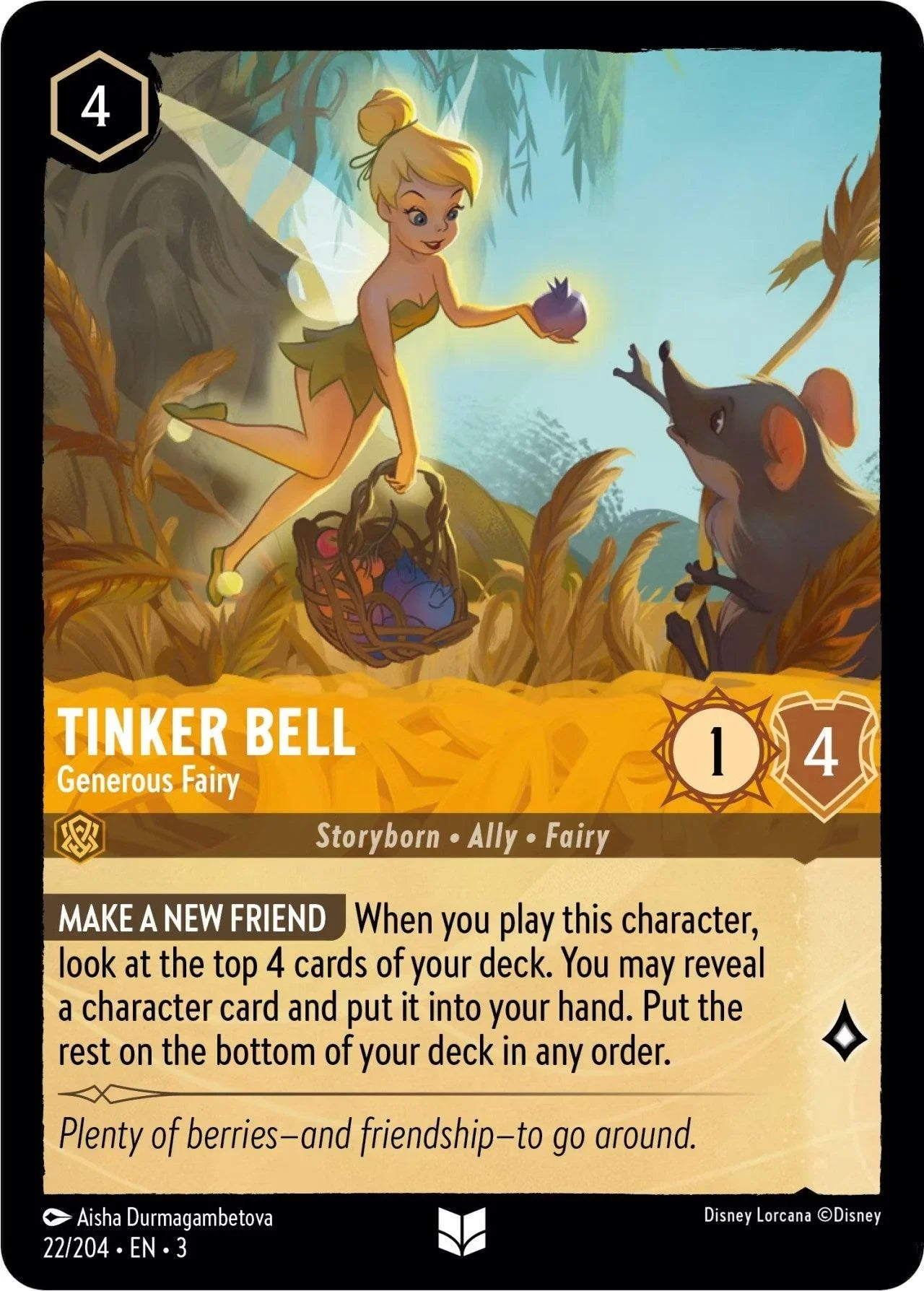  Tinker Bell - Generous Fairy (22/204) [Into the Inklands] - Trading Card World