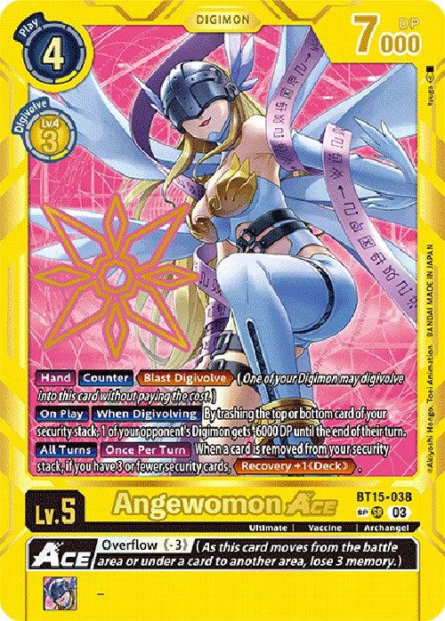 Archangel, BT15-038, Digimon, Exceed Apocalypse, Special Rare, Ultimate, Vaccine, Yellow Angewomon Ace (Special Rare) [BT15-038] [Exceed Apocalypse] - Trading Card World