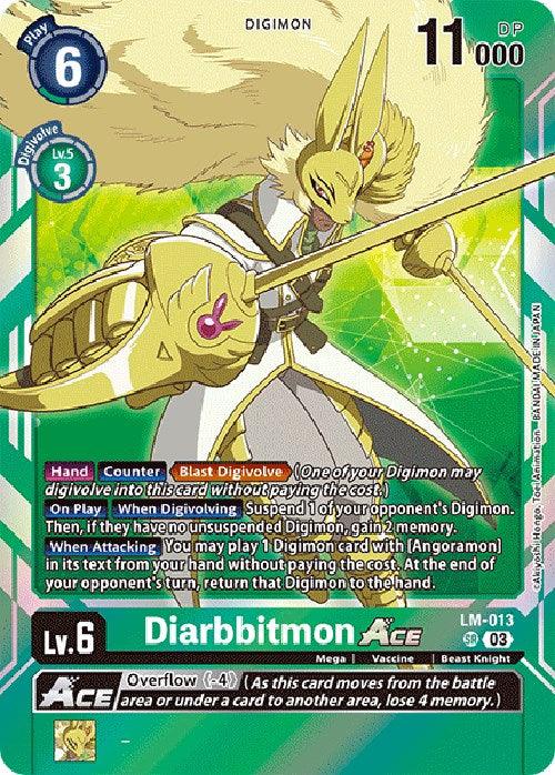 Beast Knight, Digimon, Exceed Apocalypse, Green, LM-013, Mega, Super Rare, Vaccine Diarbbitmon Ace [LM-013] (English Exclusive) [Exceed Apocalypse] - Trading Card World
