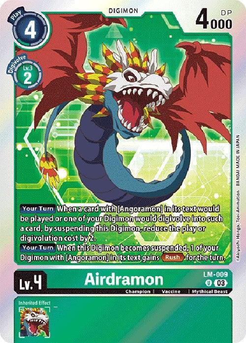 Champion, Digimon, Exceed Apocalypse, Green, LM-009, Mythical Beast, Uncommon, Vaccine Airdramon [LM-009] (English Exclusive) [Exceed Apocalypse] - Trading Card World