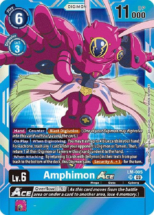 Blue, Cyborg, Data, Digimon, Exceed Apocalypse, LM-005, Mega, Super Rare Amphimon Ace [LM-005] (English Exclusive) [Exceed Apocalypse] - Trading Card World