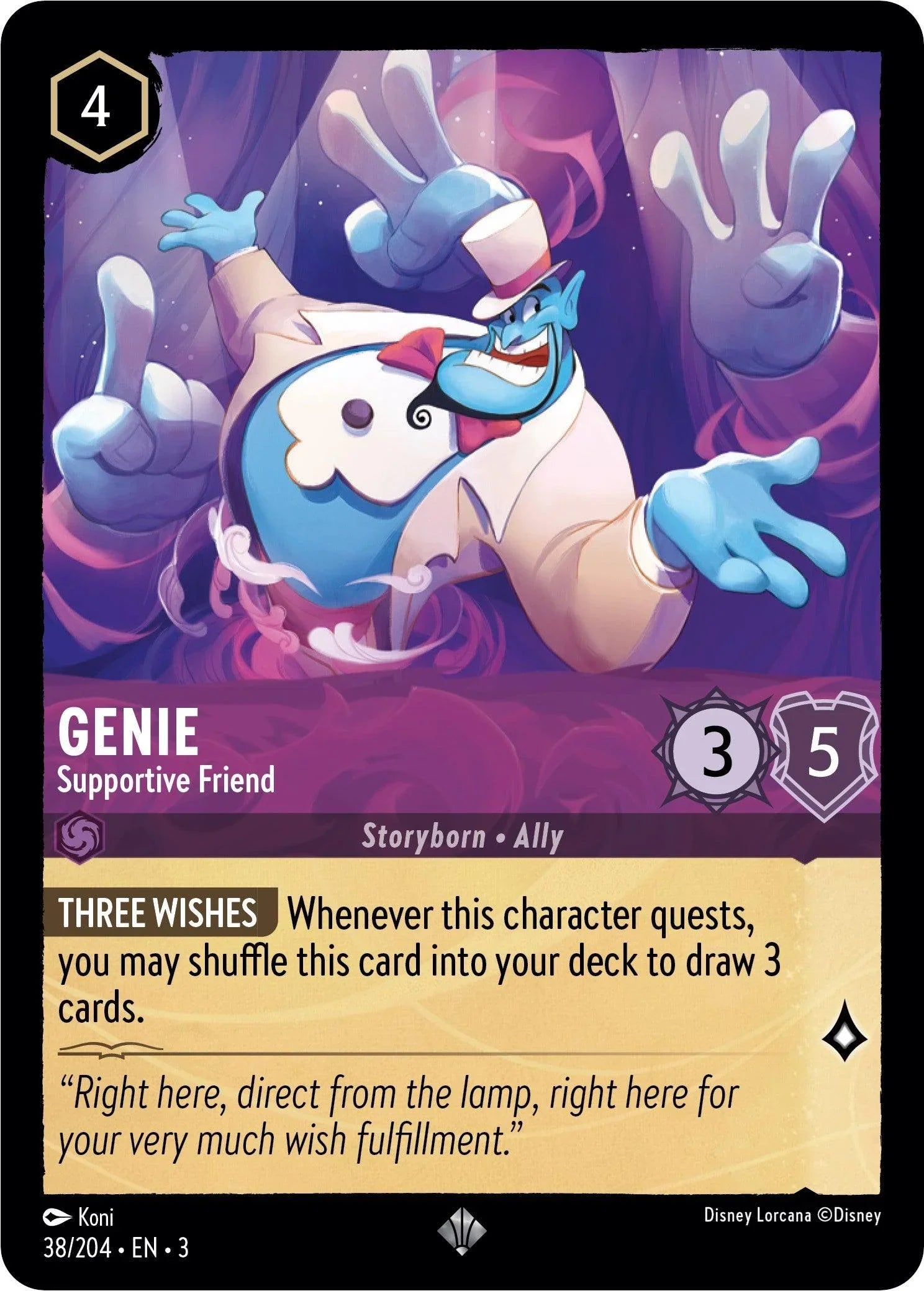  Genie - Supportive Friend (38/204) [Into the Inklands] - Trading Card World