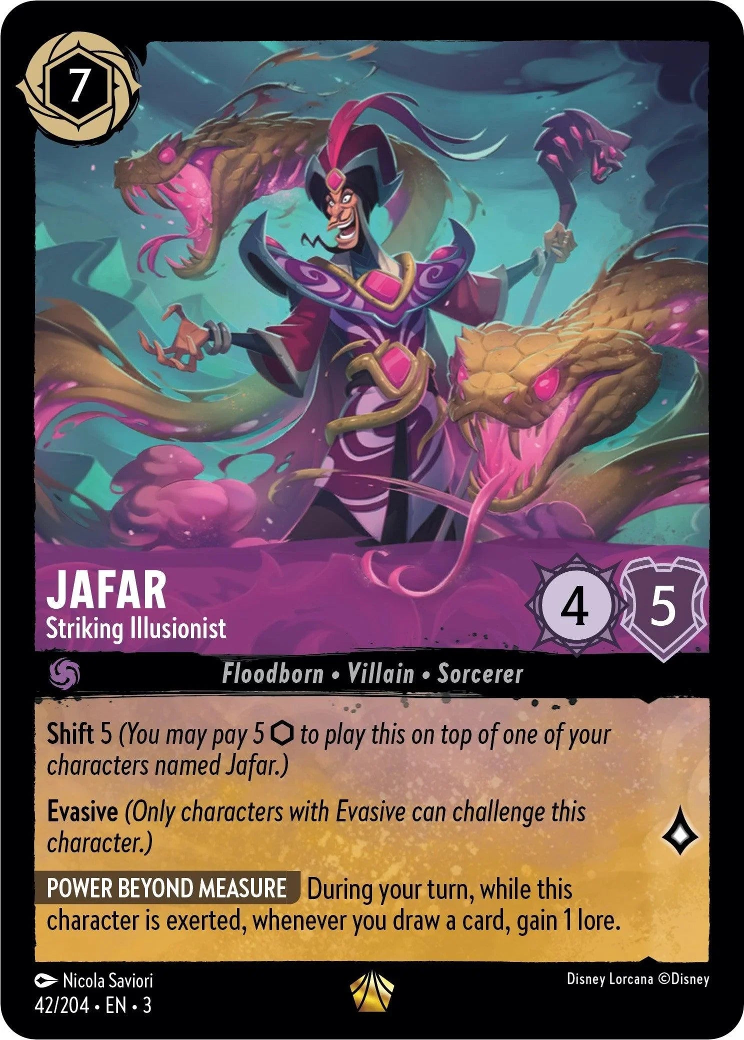  Jafar - Striking Illusionist (42/204) [Into the Inklands] - Trading Card World