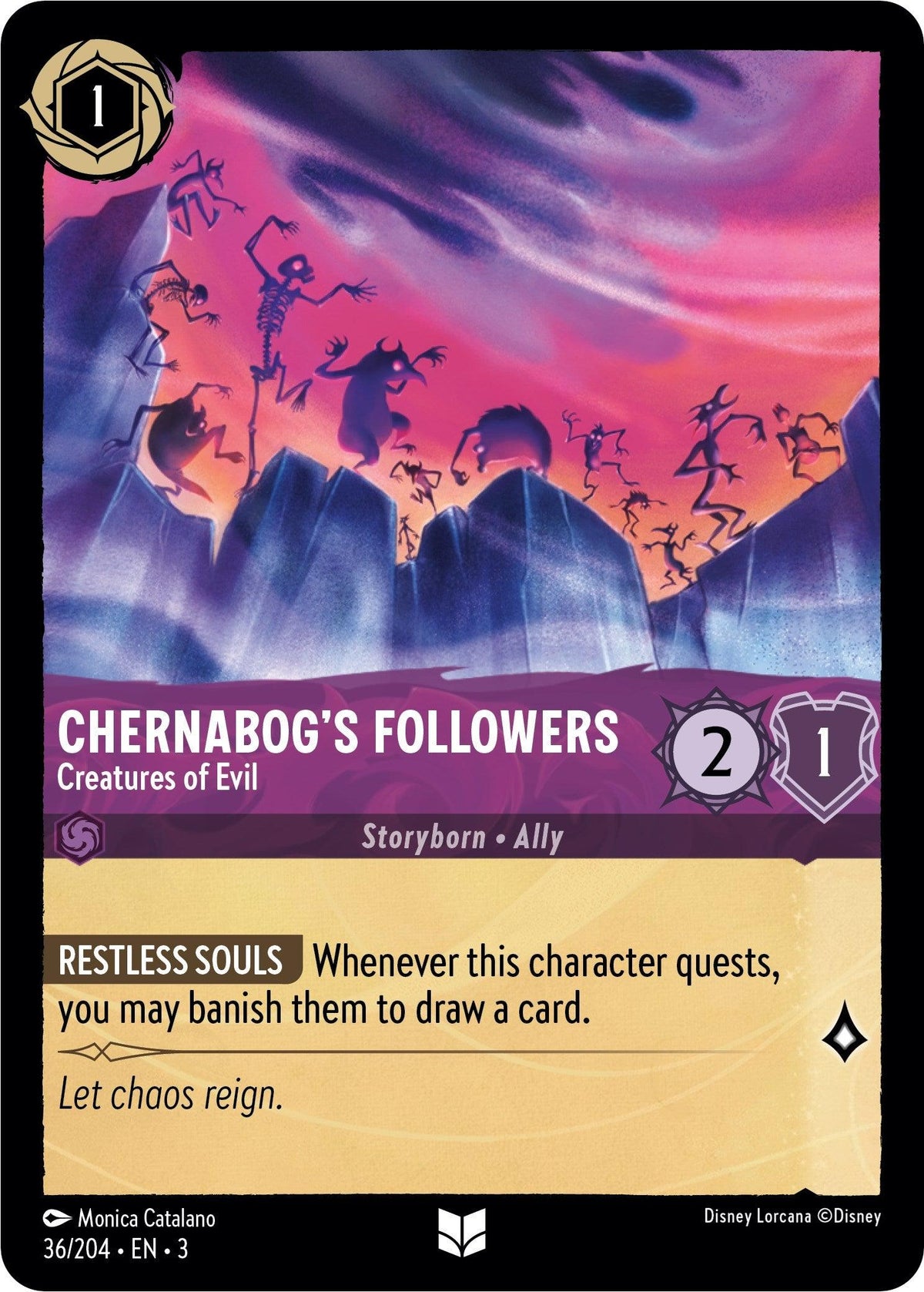  Chernabog's Followers - Creatures of Evil (36/204) [Into the Inklands] - Trading Card World