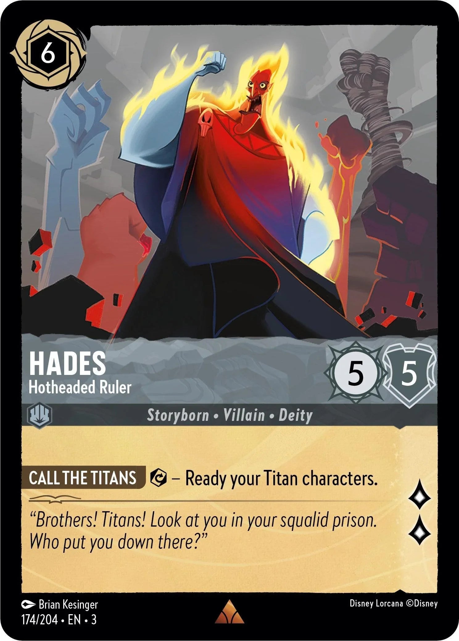  Hades - Hotheaded Ruler (174/204) [Into the Inklands] - Trading Card World