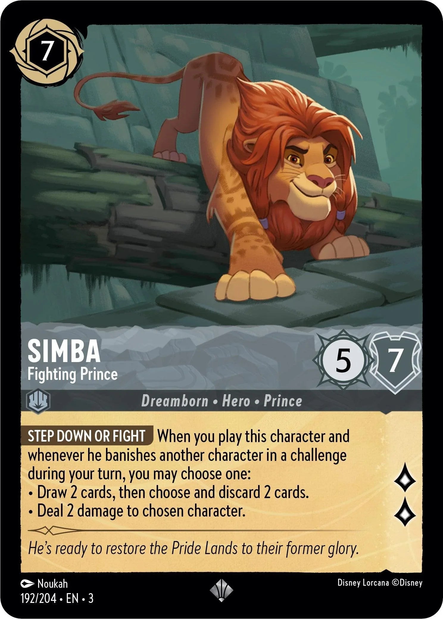  Simba - Fighting Prince (192/204) [Into the Inklands] - Trading Card World