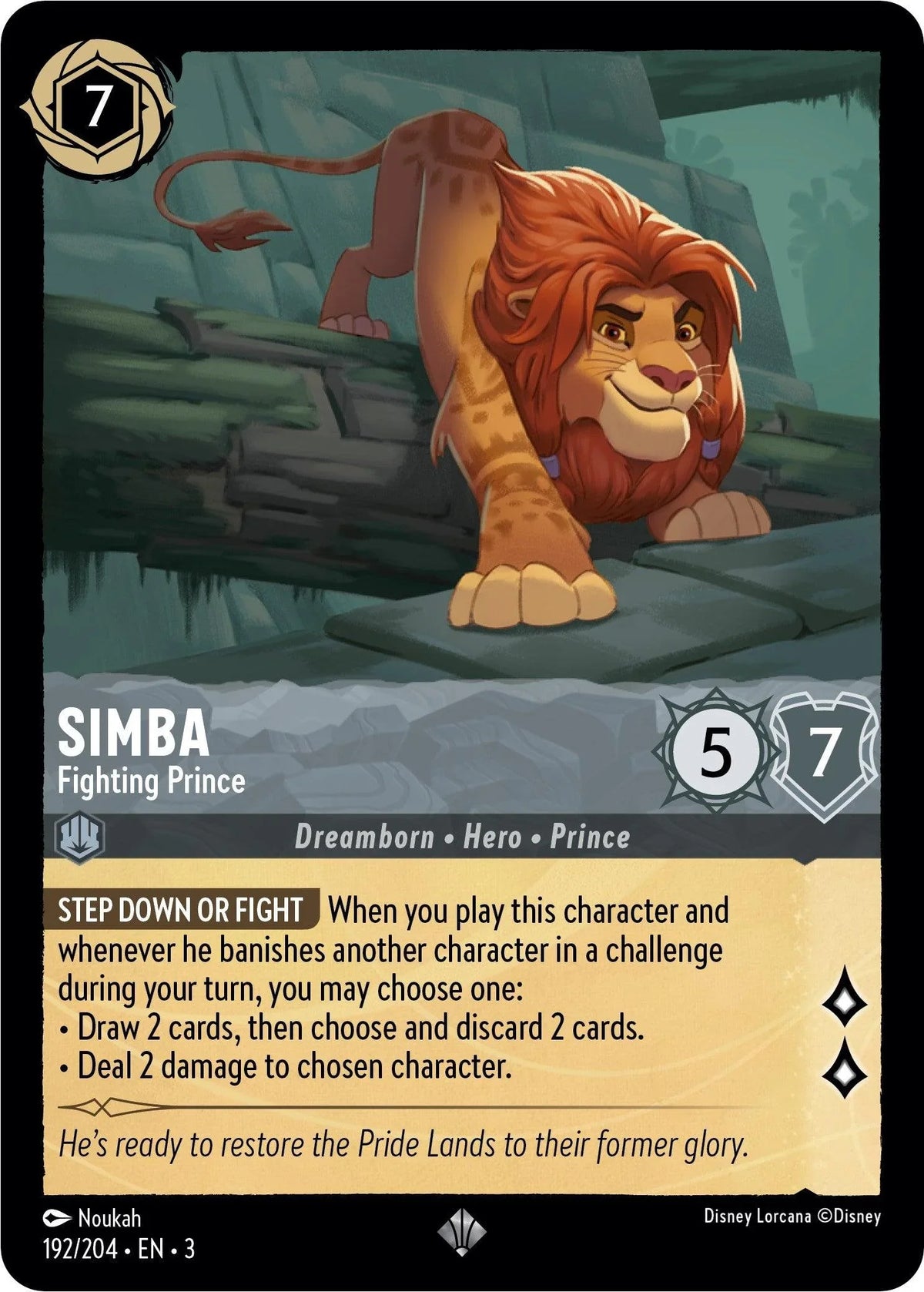  Simba - Fighting Prince (192/204) [Into the Inklands] - Trading Card World
