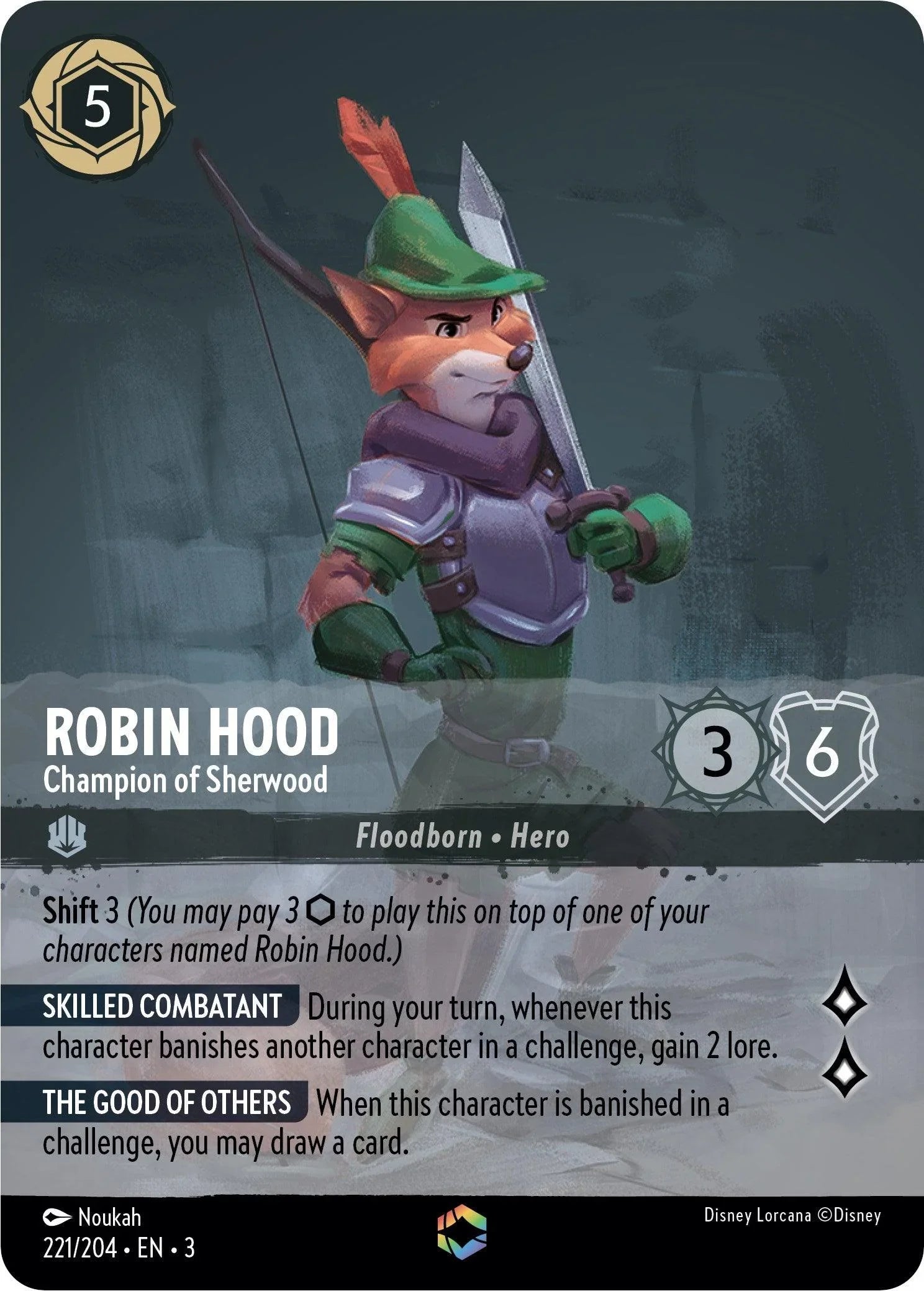  Robin Hood - Champion of Sherwood (Enchanted) (221/204) [Into the Inklands] - Trading Card World