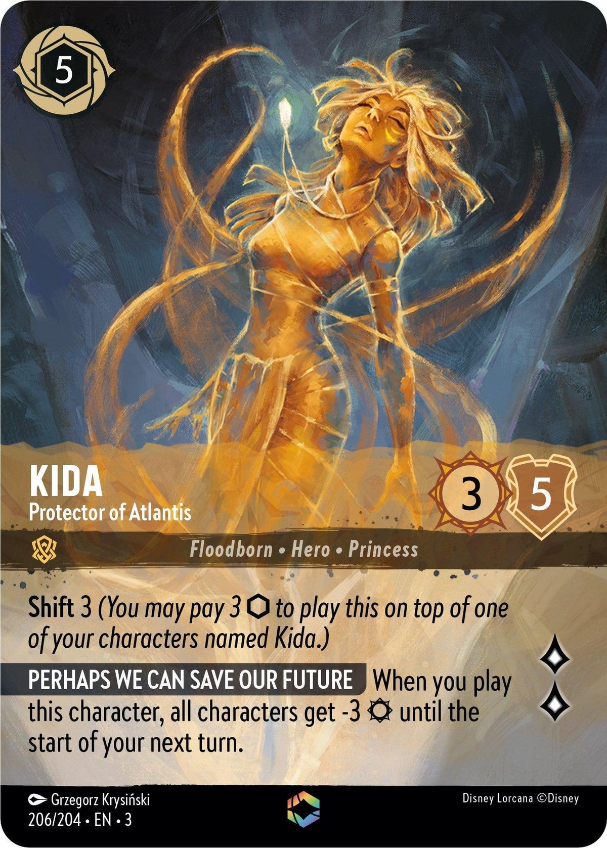  Kida - Protector of Atlantis (Enchanted) (206/204) [Into the Inklands] - Trading Card World